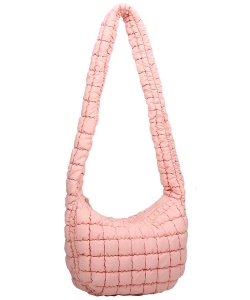 Puffy Quilted Nylon Shoulder bag Hobo NQ130 PINK